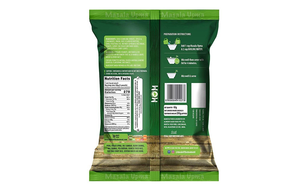 Mom Meal of the Moment, Masala Upma    Pack  63 grams